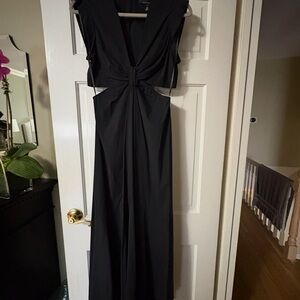 White House Black Market Classic Black Maxi cut out dress